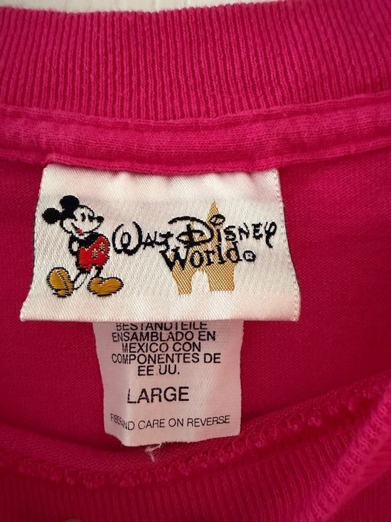 Vintage Embroidered Walt Disney World Pink Mickey Tee - Picture 2 of 2